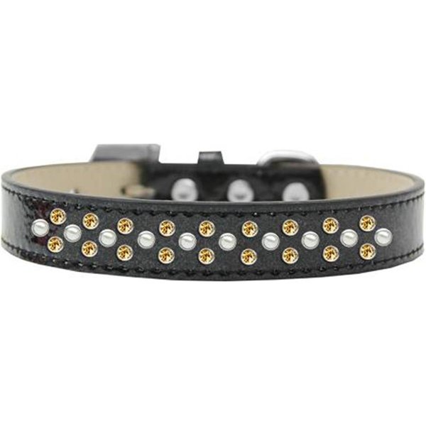 Unconditional Love Sprinkles Ice Cream Pearl & Yellow Crystals Dog CollarBlack Size 16 UN785980